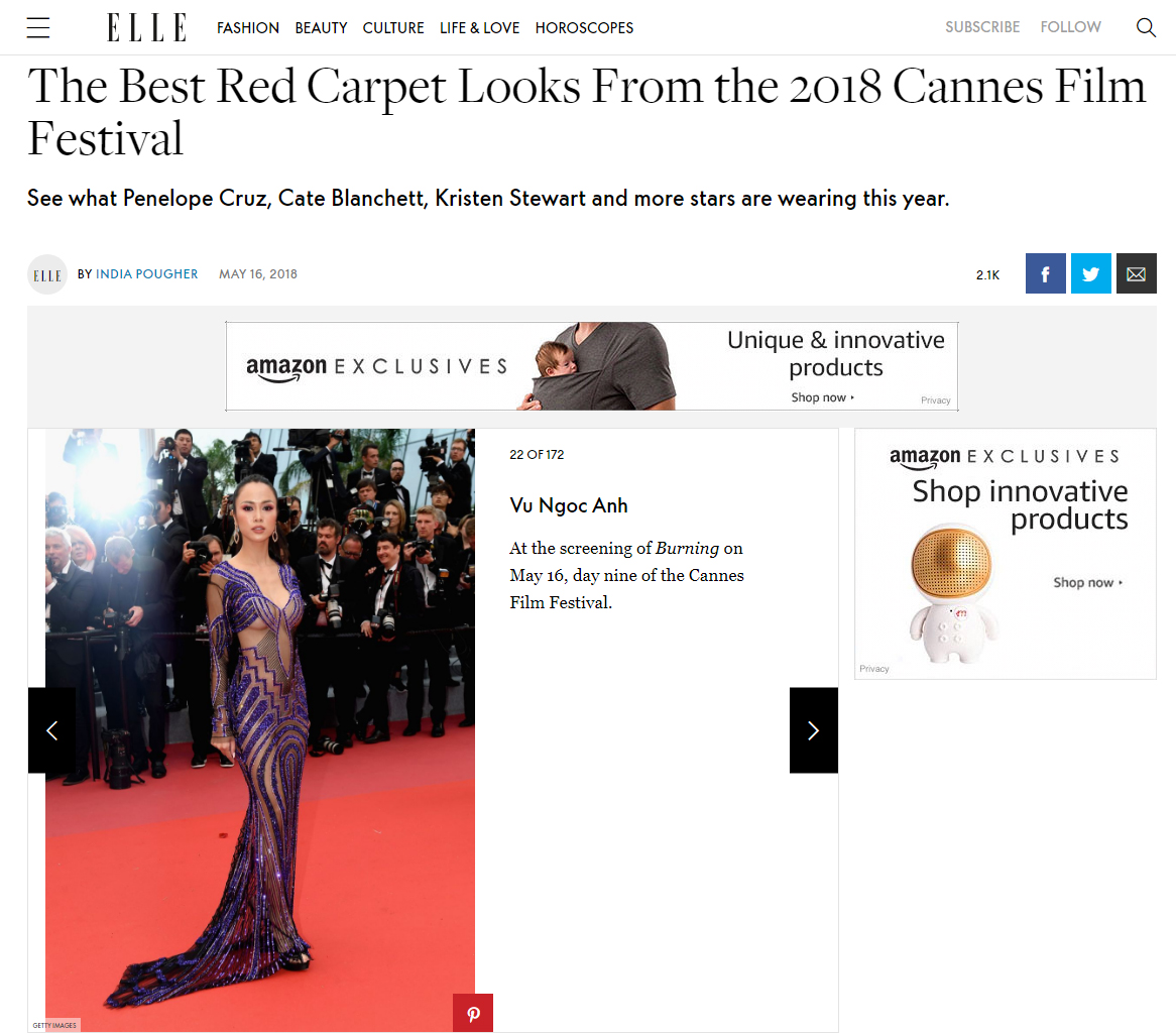 Elle phiên bản Anh bình chọn váy đẹp nhất Cannes: Vắng bóng Lý Nhã Kỳ, Vũ Ngọc Anh lọt top dù bị chê phản cảm